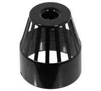 SPARES2GO 110mm Vent Terminal Soil Pipe Drain Stack System Ring Seal Bird Roof Cage (Black)