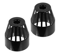 SPARES2GO 110mm Vent Terminal Soil Pipe Drain Stack System Ring Seal Bird Roof Cage (Black, Pack of 2)