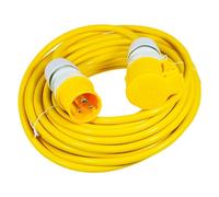 Spares2Go 110V Extension Lead 14M 16A 2.5mm Heavy Duty Outdoor Construction Site Generator Cable (Yellow)
