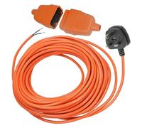 SPARES2GO 12 Metre Cable & Lead Plug Repair Extension + 2 Core Pin Coupler Connector Socket for Lawnmaster MEB1434M-01 MEH1836-01 Lawnmower