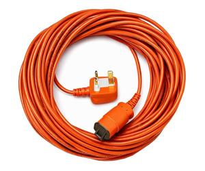SPARES2GO 15 Metre Mains Cable & Lead UK Plug for Hawksmoor 61144 70639 98794 Hedge Trimmer (15m)