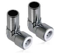 Spares2Go 15mm X 10mm Pushfit Radiator Valve Chrome Reducing Elbow Stem Compression X 2