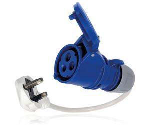 SPARES2GO 16A Converter Lead 13A Uk Mains Plug Adaptor Caravan 3 Pin Electric Socket Hook-Up