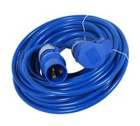 16A Extension Lead 14m 240V 1.5mm Extra Long Outdoor Construction Site Generator Power Cable (Blue)
