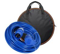 Spares2Go 16A Extension Lead 14M 240V 1.5mm Outdoor Caravan Hook Up Power Cable 3-Pin + Bag
