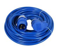 SPARES2GO 16A Extension Lead 14m 240V 2.5mm Heavy Duty Power Cable Cord 3-Pin 2P+E (Blue)