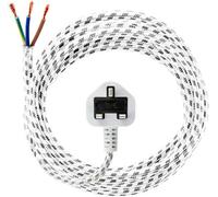 Spares2Go 2.5M Universal 3 Core Steam Generator/dry Iron Mains Power Cable Flex Lead + Uk Plug (2.5 Metre)