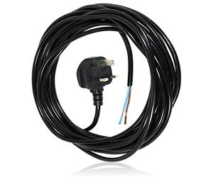 SPARES2GO 2 Core Extra Long Mains Power Cable Plug for Hedge Cutter (8.4m)