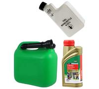 SPARES2GO 2 Stroke Engine Oil Mixer Bottle Starter Mixing Kit for Lawnmower