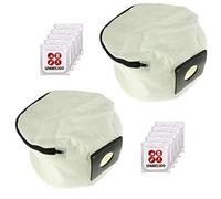 SPARES2GO 2 x Reusable Washable Cloth Zip Up Bags for Numatic Henry Hetty James etc Vacuum Cleaner + Freshener Tabs