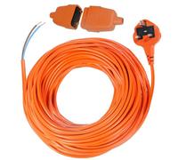 Spares2Go 20 Metre Cable & Lead Plug Repair Extension & 2 Core Pin Coupler Connector Socket For Lawnmowers, Strimmers, Trimmers, H