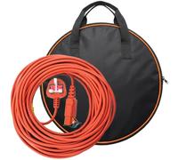 SPARES2GO 20 Metre Mains Cable & Lead Plug for Flymo Vision Compact 330 350 Plus Turbo 380 H3000 H4000 Lawnmower (20m) + Storage Bag