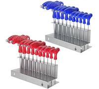 Spares2Go 20 Piece T Handle Imperial Sae + Metric Hex Allen Key Cr-V Screwdriver Set + Stand