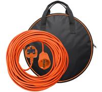 Spares2Go 20M Extra Long Power Cable Uk 3 Pin Plug For Qualcast Lawnmower Trimmer Strimmer + Storage Bag