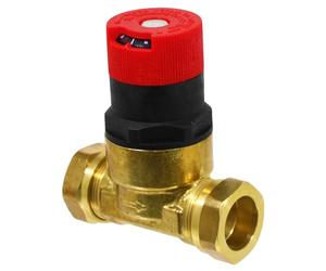 SPARES2GO 22mm Straight Automatic Bypass Valve ABV Auto Boiler TRV Radiator Pressure (50L p/m)