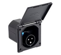 Spares2go 240V Caravan Mains Socket Inlet Box for 16A Hook Up Cable (Black)