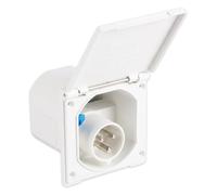 Spares2go 240V Caravan Mains Socket Inlet Box for 16A Hook Up Cable (White)