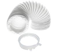 SPARES2GO 2m Vent Hose + Adapter/Connector Ring for John Lewis JLDV02, JLDV08, JLV09 Tumble Dryer