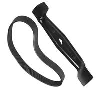 SPARES2GO 35cm Metal Cutter Blade + Drive Belt compatible with MacAllister MEB 1335K MLM 1300 MLMP 1300 Lawnmower