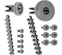 SPARES2GO 40mm Lower + 25mm Upper Basket Rack Wheels For Candy Dishwasher (Pack of 32-16 Large, 16 Small)