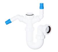 Spares2Go 40mm Sink Trap Double Nozzle Washing Machine Dishwasher 75mm Water Seal Discharge Kit