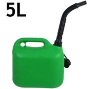 Spares2Go 5L Jerry Fuel Can Container Flexible Spout Green 5 Litre Car Van Petrol Diesel Large