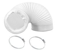SPARES2GO Air Conditioning Duct Hose 5.9" 15cm 3 Metres PVC Flexible Vent Pipe Universal + Steel Screw Pipe Clips x 2