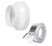 SPARES2GO Air Conditioning Ducting Reducer Kit 5" 125mm to 4" 100mm (Duct Connector + Aluminium Foil Tape)