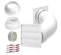 SPARES2GO Air Conditioning External Vent Kit Compatible with Princess fits Challenge 4" 5" 6" 100mm 125mm 150mm Exterior Wall Duct Set (White)