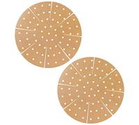 SPARES2GO Air Fryer Drawer Liners compatible with Cosori 3.5L 3.8L 4.7L 5.5L XXL Non-Stick Round Perforated Mats (Brown, Pack of 2)