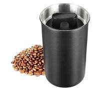 Spares2go Airtight Coffee Canister Vacuum Seal Lid Stainless Steel Powder Coated Matt Black Storage Container Jar (Large, 1050ml Capacity)