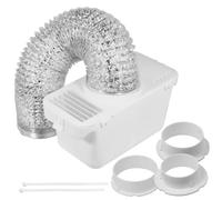 SPARES2GO Aluminium Tumble Dryer Vent Hose Condenser Kit Universal 1.4m | Set Includes 3 x Connector Adapters 80mm 90mm and the most popular 102mm / 4 inches Diameter Connection Adaptor