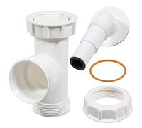 SPARES2GO Appliance Multi-Fit Waste Trap Adaptor Tee with Nozzle 40mm 1 1/2" Washing Machine Dishwasher Swivel BSP Waste Pipe Splitter Connector Tee Kit