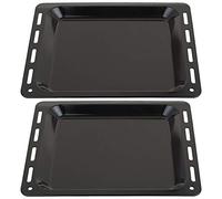 SPARES2GO Baking Tray Enamelled Pan compatible with Hotpoint Oven Cooker (448mm x 360mm x 25mm, Pack of 2)