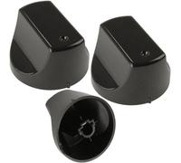 Spares2Go Black Control Knob Switch For Hotpoint Hot-Ari Dh53K Dh53Ks Dh93Ck Mh99.1 Sh31K Sh33K Sh33Ks Oven Cooker (Pack Of 3)