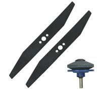Spares2Go Blade For Flymo Hovervac 35 Turbo Vision Compact 350 Lawnmower 35Cm 14" X 2 + Sharpener