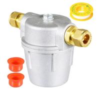 Spares2Go Boiler Filter 3/8" Aluminium Inline Central Heating Oil Fired Fuel Bowl + Ptfe Tape + 2 X 10mm Compression Connectors
