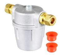 Spares2Go Boiler Filter 3/8" Aluminium Inline Central Heating Oil Fired Fuel Strainer Bowl + 2 X 10mm Compression Connectors