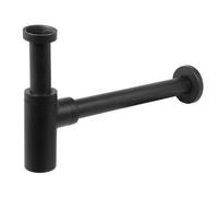 Spares2Go Bottle Sink Basin Trap 40mm / 1.5" Luxury Round Deodorant Waste Pipe Outlet (Matt Black)