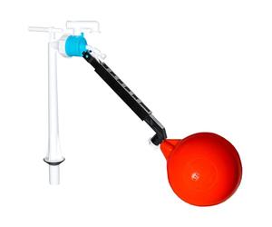 SPARES2GO Bottom Entry Valve 1/2" Straight Toilet Cistern Filling Inlet + 6" Ball Float Kit