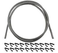 SPARES2GO Braided Metal High Temperature Door Seal with Clips for Flavel Oven (1.9 Metre, 20 Clips)