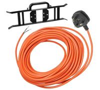 SPARES2GO Cable & Lead Plug for Flymo Easi Glide 300V 330V 330VX Lawnmower (12 Metre) + Winder Bracket Tidy