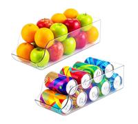 SPARES2GO Can Dispenser Fridge Container Clear Pantry Tin Food Drink Supply Shelf Storage Organiser Drawers (Pack of 2)