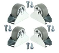 Spares2Go Castor Wheel Trolley Wheels Caster 32mm 1'' Mini + Screws Rubber Fixed X 4