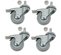 Spares2Go Castor Wheels 50mm M10 Threaded Trolley Braked Non-Marking Caster X 4 + Nuts