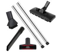 SPARES2GO Chrome Extension Rod Tool Kit for Numatic Henry Hetty Vacuum Cleaners (32mm Diameter Nozzle Attachments)
