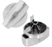 Spares2Go Chrome Silver Switch Knobs For Belling Hob Hotplate (Pack Of 2) Countryrange 44444 44445 1000Df 1000G