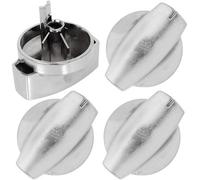 Spares2Go Chrome Silver Switch Knobs For Belling Hob Hotplate (Pack Of 4) Countryrange 44444 44445 1000Df 1000G