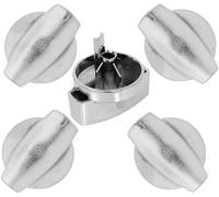 Spares2Go Chrome Silver Switch Knobs For Belling Hob Hotplate (Pack Of 6) Countryrange 44444 44445 1000Df 1000G