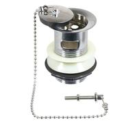 SPARES2GO Chrome Slotted Sink Basin Bathroom Kitchen Waste Chain Stay Plug (1 1/4")